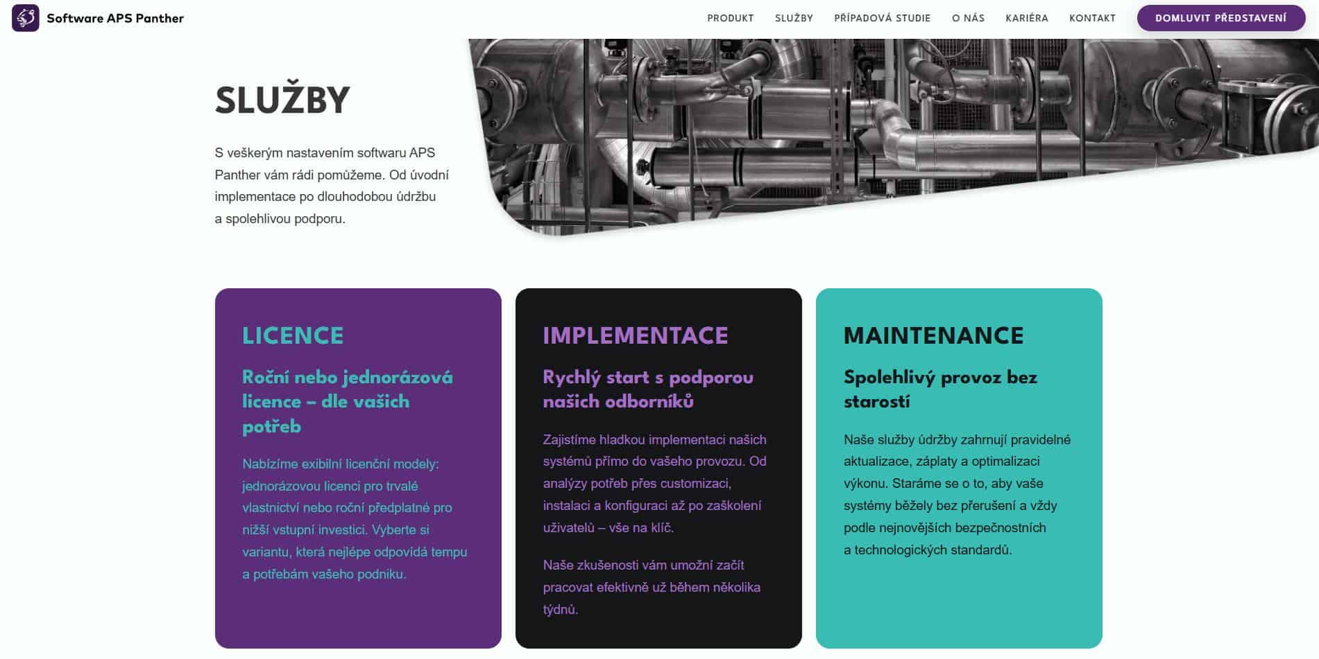 Screenshot of the APS Panther website.