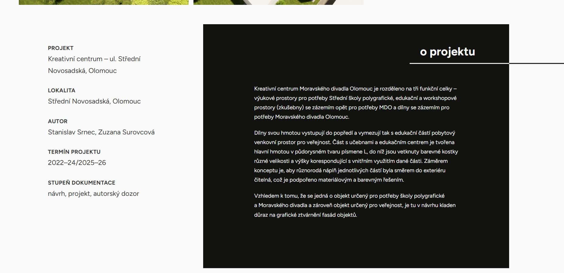 Screenshot of the ASET studio website.
