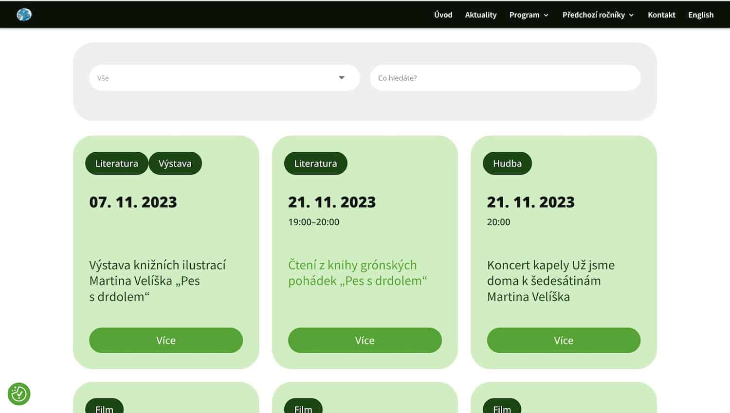 Screenshot of the Arctic Festival website.
