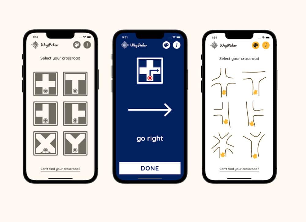 Screenshot of the WayPicker mobile app.