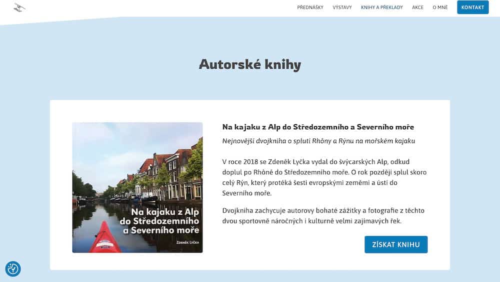 Screenshot of the translator's website.